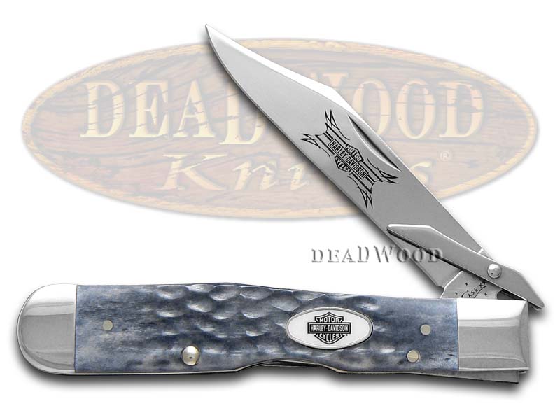 CASE XX HarleyDavidson Jigged Gray Bone Cheetah Stainless Pocket Knife
