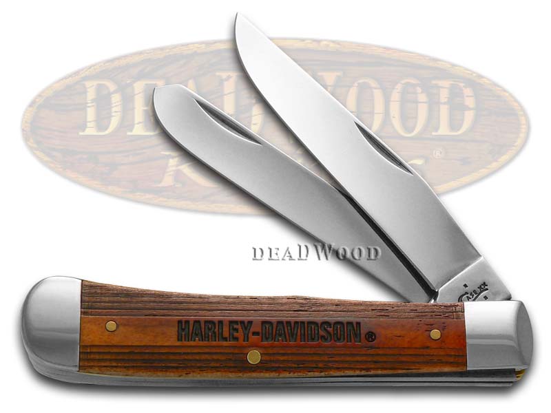 Case XX Harley-Davidson Cinnamon-Washed Natural Bone Trapper Stainless Pocket Knife
