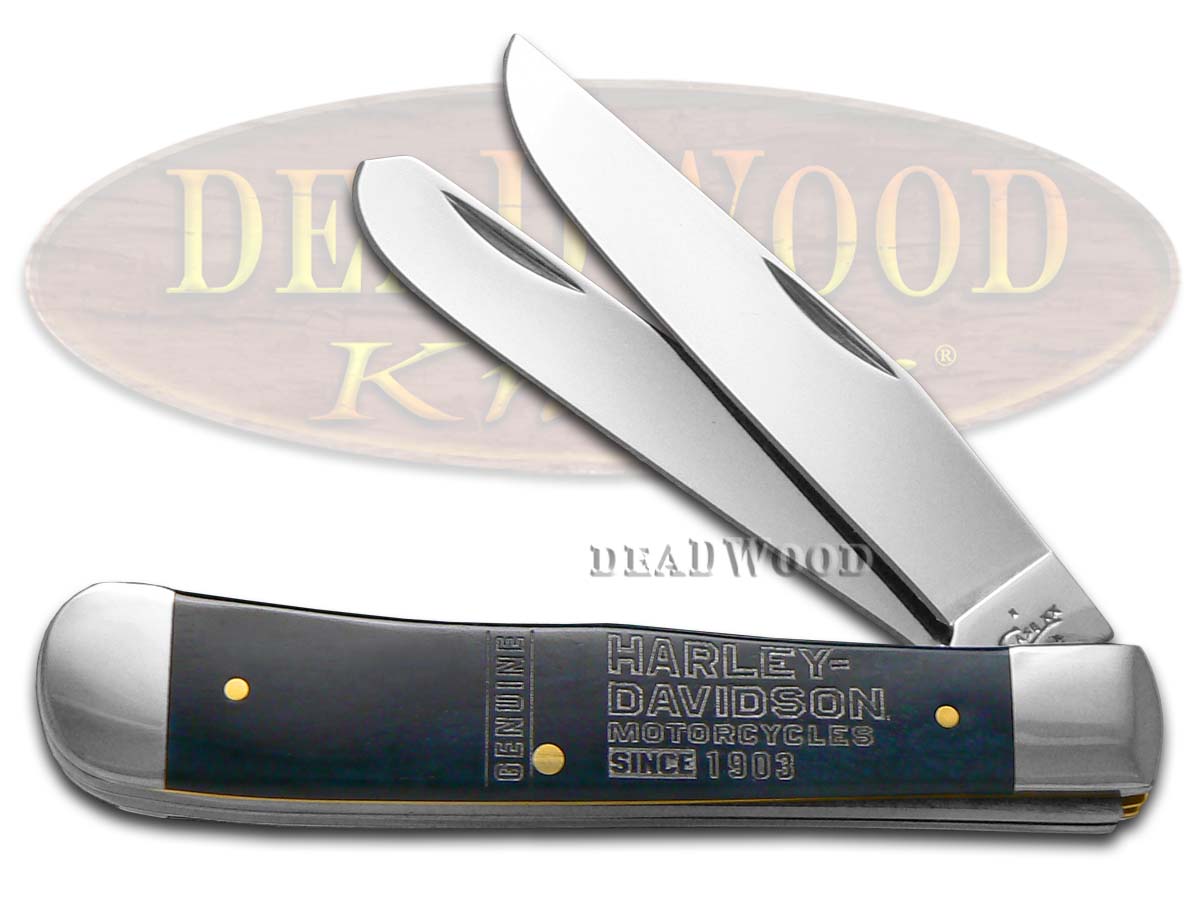 Case XX Harley-Davidson Blue Bone Trapper Stainless Pocket Knife