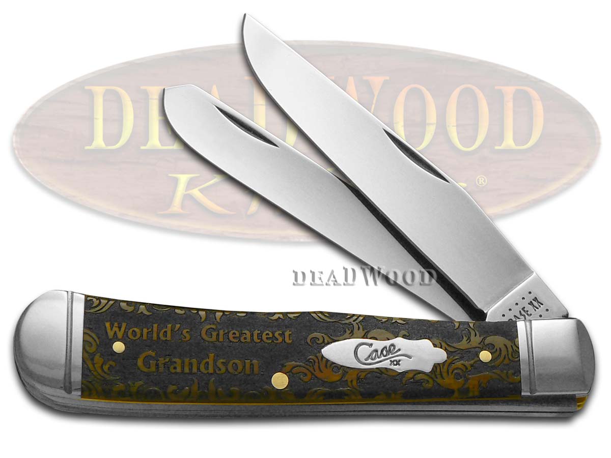 Case XX World's Greatest Grandson Antique Bone Trapper 1/500 Stainless Pocket Knife
