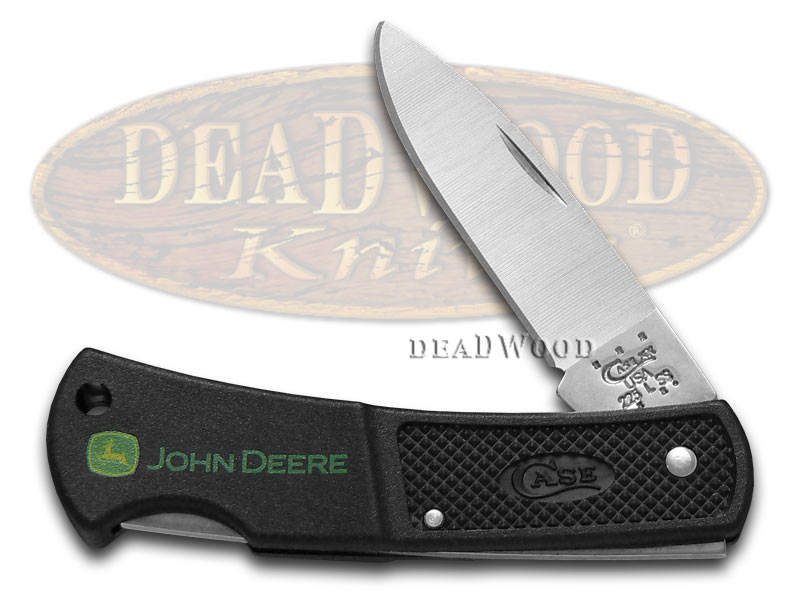 Case xx Black Zytel John Deere Lockback Stainless Pocket Knife Knives