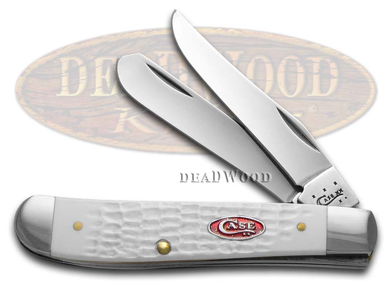 Case xx Jigged White Delrin Mini Trapper Stainless Pocket Knife Knives