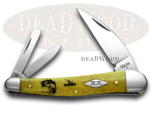 Case xx Anitque Bone Bass Fisherman Seahorse Whittler 1/500 Pocket Knife Knives