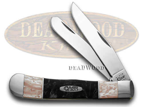 Case XX Pink Pearl and Black Pearl Trapper Pocket Knife