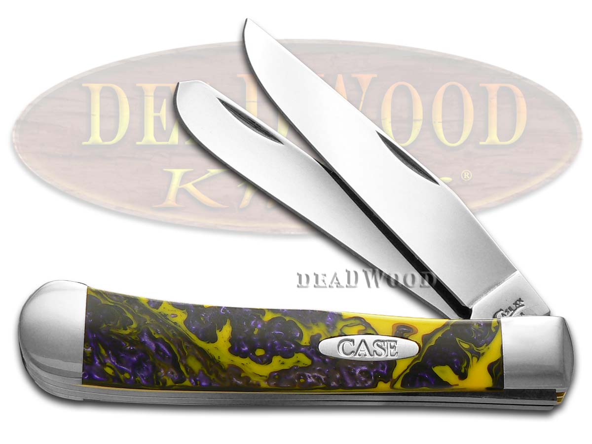 Case XX Yellow and Purple Corelon Trapper Stainless Pocket Knife