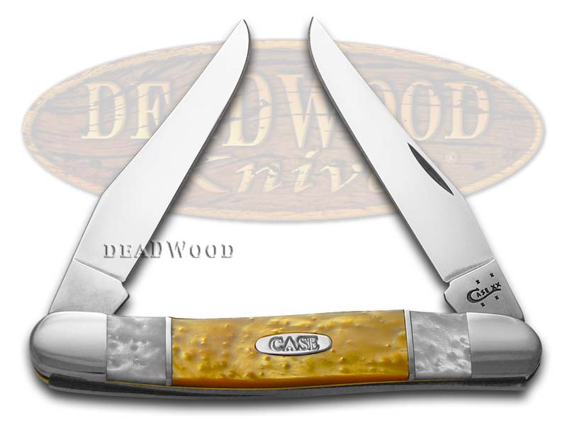 Case XX White Pearl and Antique Gold Corelon Muskrat Stainless Pocket Knife