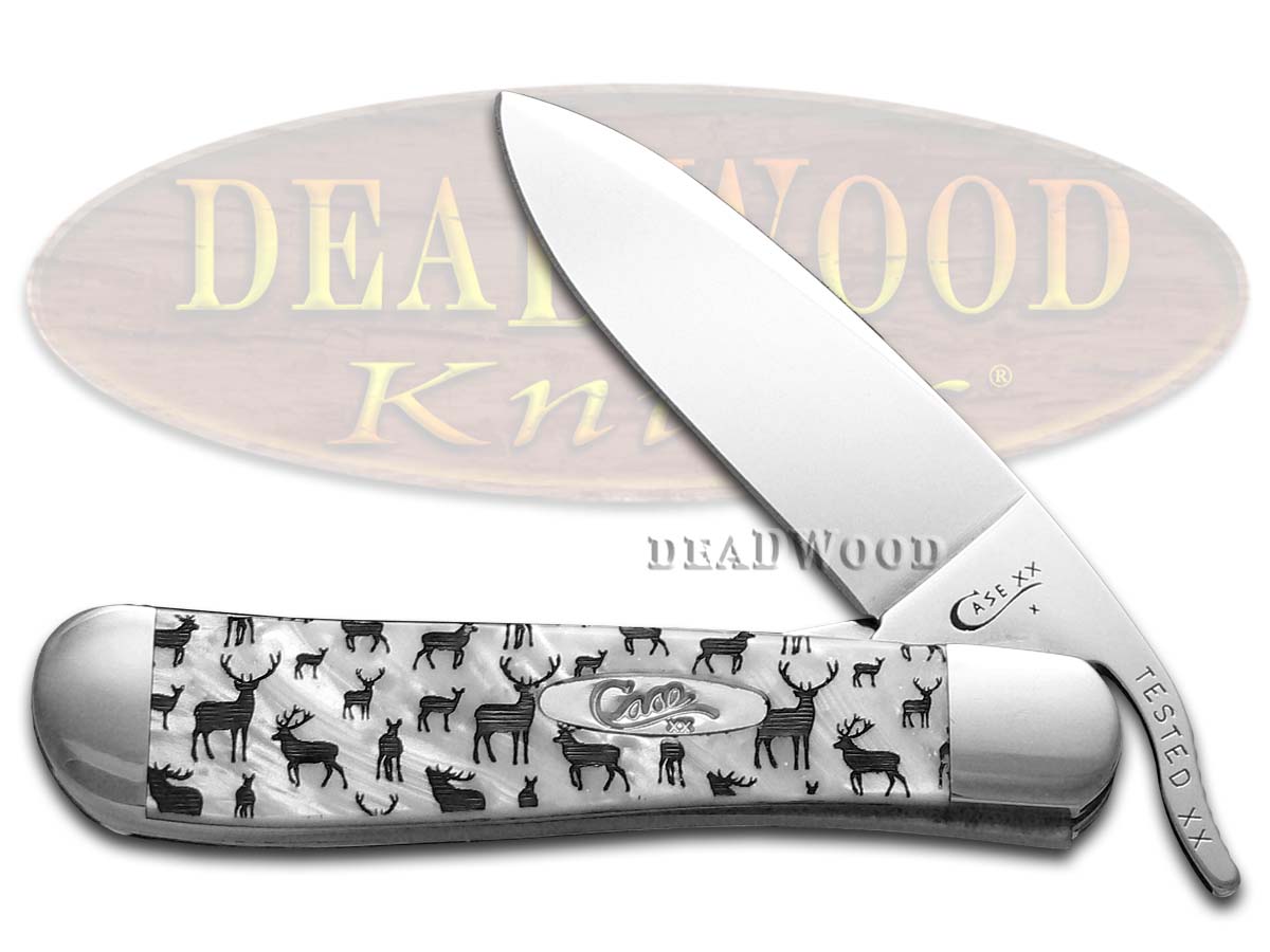 Case XX White Pearl Corelon Deer Russlock 1/500 Stainless Pocket Knife