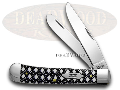 Case xx White Delrin Celtic Maze Trapper 1/500 Pocket Knife Knives