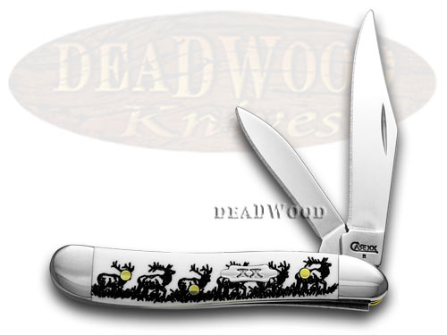 Case XX White Delrin Elk Walking Peanut 1/500 Pocket Knife