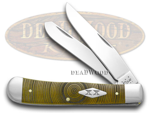 Case xx Antique Bone Tree Rings Tru-Sharp Stainless Trapper 1/500 Pocket Knife Knives
