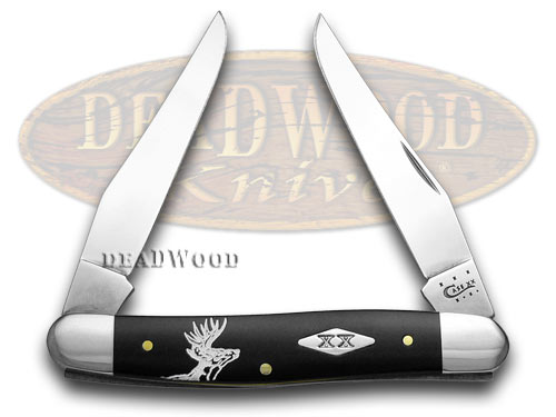Case xx Deer Scene Black Delrin 1/500 Muskrat Pocket Knife Knives