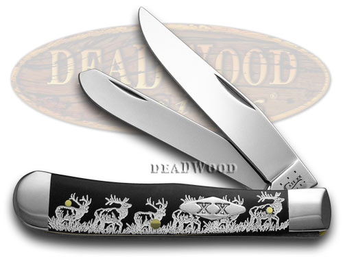 Case XX Black Delrin Elk Walking 1/500 Trapper Pocket Knife