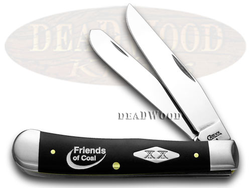 Case xx Friends of Coal Black Delrin Trapper 1/500 Pocket Knife Knives
