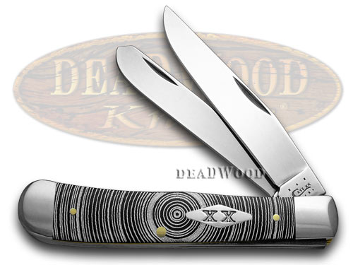 Case xx Black Delrin Tree Rings 1/500 Trapper Pocket Knife Knives