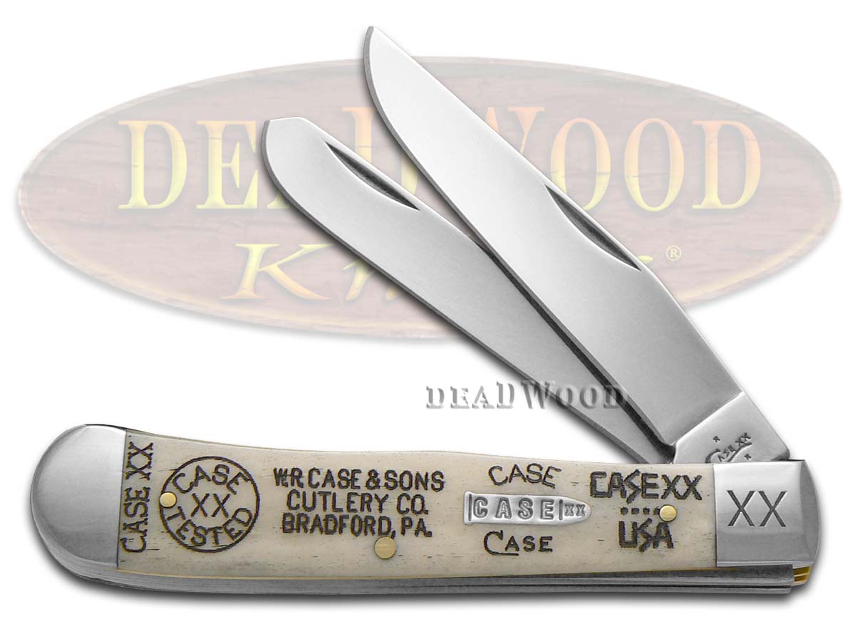 Case xx Tang Stamps Natural Bone Trapper 1/500 Stainless 6740TSB Pocket