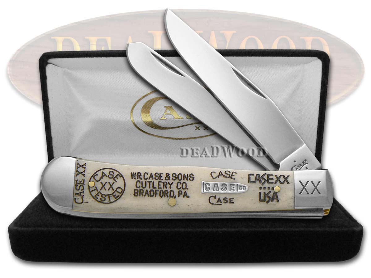 Case xx Tang Stamps Natural Bone Trapper 1/500 Stainless 6740TSB Pocket