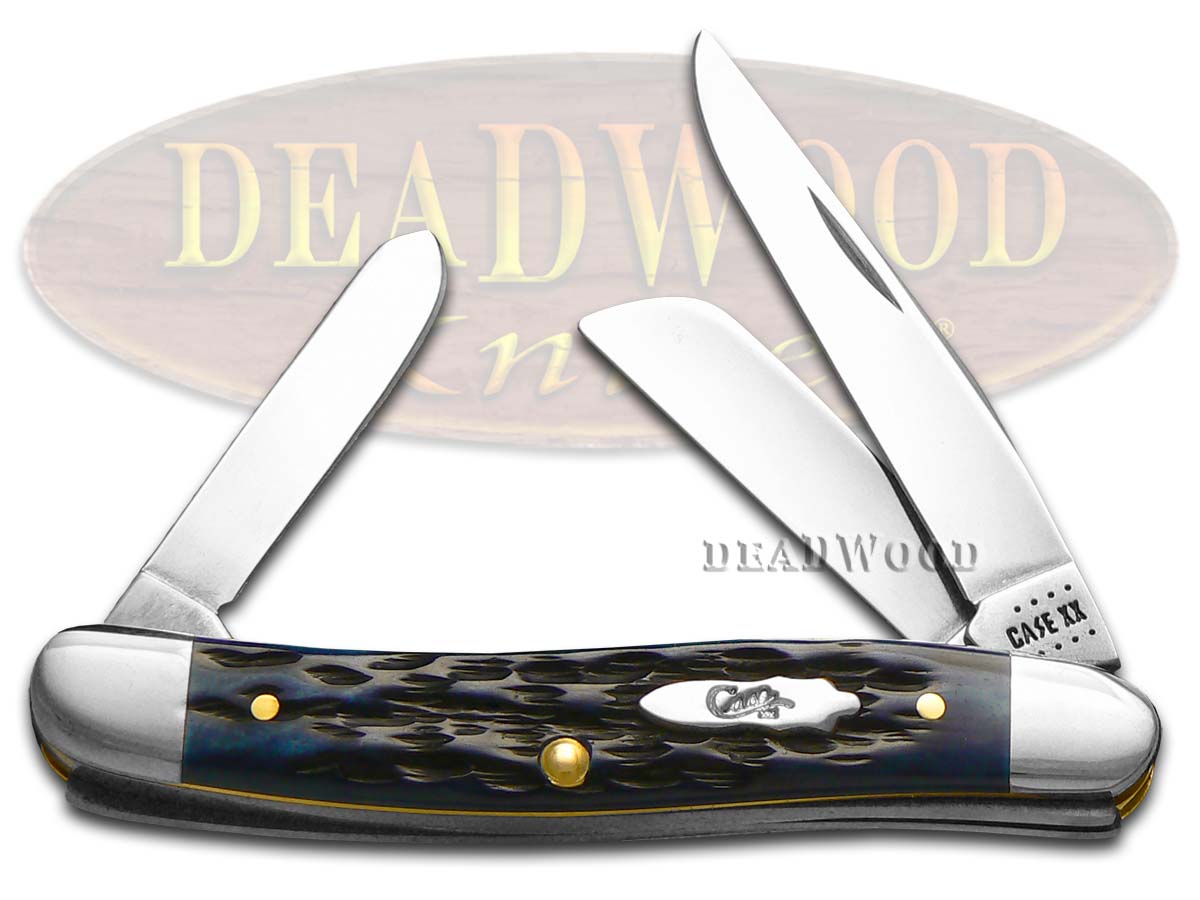 Case xx Peachseed Jigged Navy Blue Bone Stockman 71222 Stainless Pocket Knife Knives