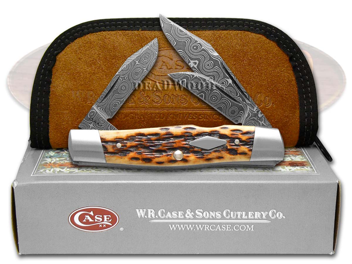 Case xx Tony Bose Damascus Cattle Knife Knife Dark Molasses Bone 1/500