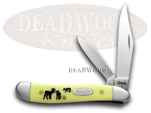 Case xx Yellow Synthetic Rut Peanut 1/500 Pocket Knife Knives