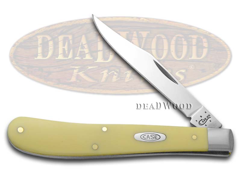 Case XX Yellow Synthetic Delrin Slimline Trapper Stainless Pocket Knife