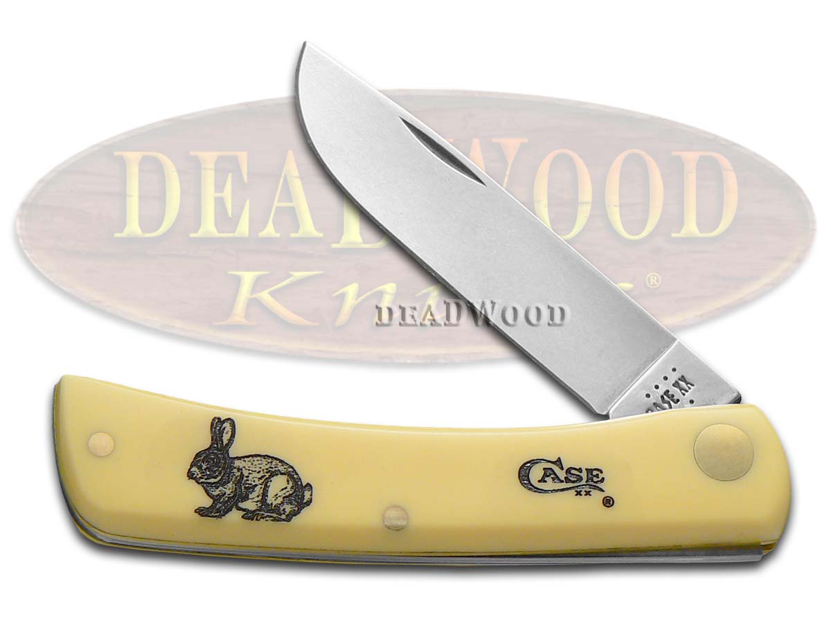 Case xx Sodbuster Jr Rabbit Scene Etched Yellow Synthetic 1/600 Stainless Knife Pocket Knives