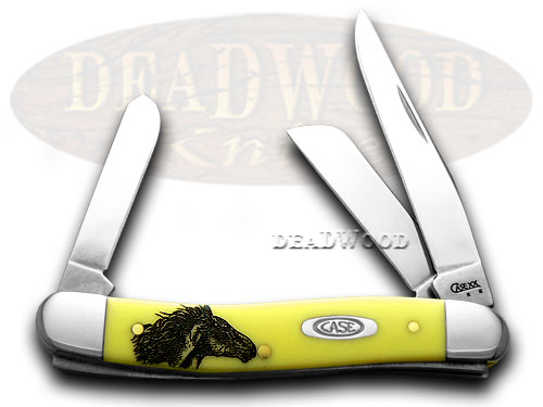 Case xx Wild Mustang Stockman Yellow Synthetic 1/1000 Pocket Knife Knives