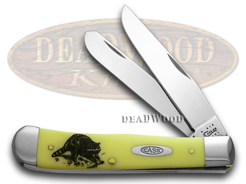 Case xx Yellow Delrin Raccoon Trapper 1/600 Pocket Knife Knives