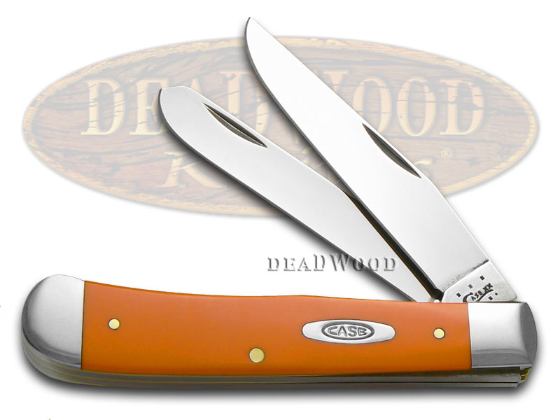 Case XX Smooth Orange Delrin Trapper Stainless Pocket Knife