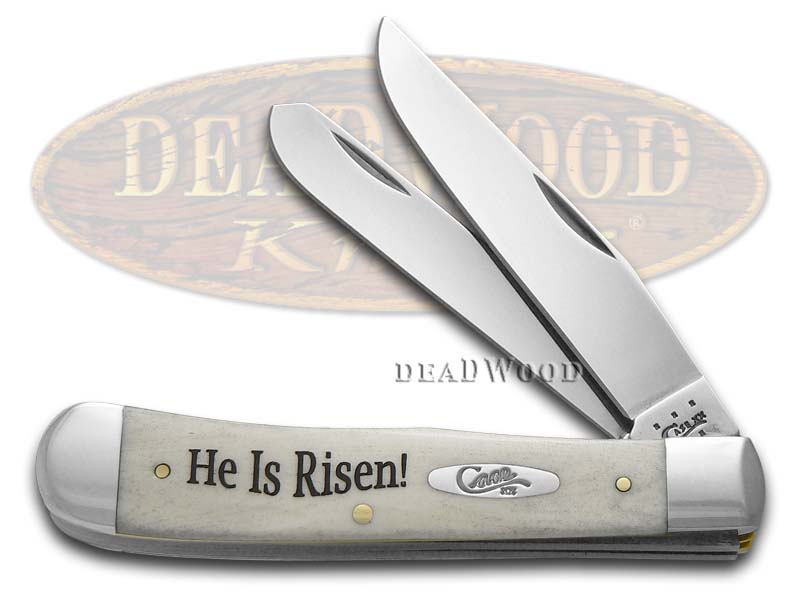 Case XX "He Is Risen" Natural Bone Trapper Stainless Pocket Knife