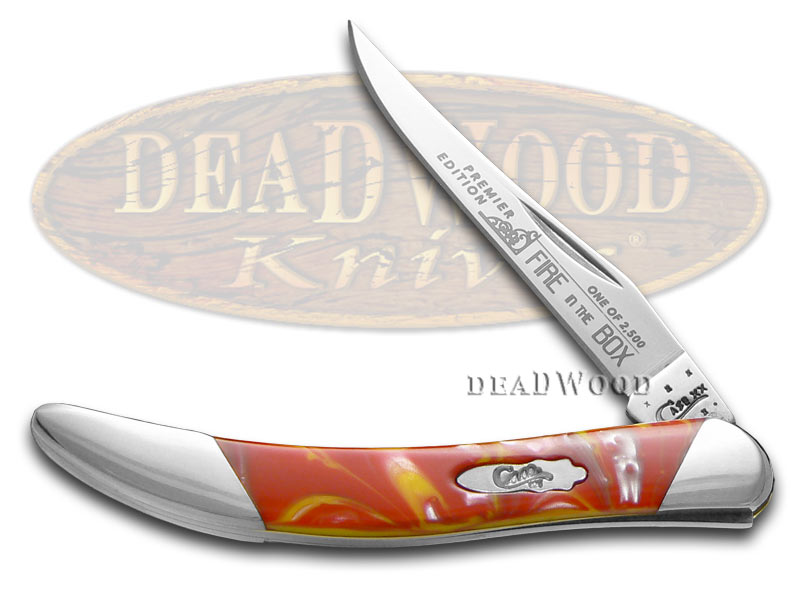 Case XX Slant Series Fire In The Box Corelon Small Toothpick 1/2500 Stainless Pocket Knife