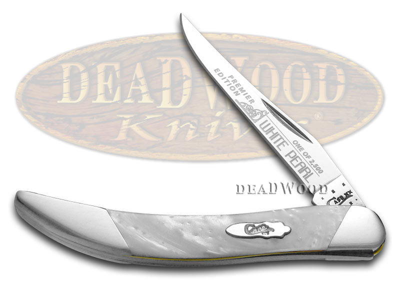 Case XX Slant Series White Pearl Corelon Small Toothpick 1/2500 Stainless Pocket Knife