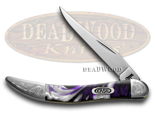 Case XX Engraved Bolster Series Purple Passion Scrolled Toothpick Pocket Knives