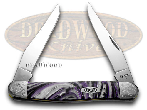 Case XX Engraved Bolster Series Purple Passion Scrolled Muskrat Pocket Knives
