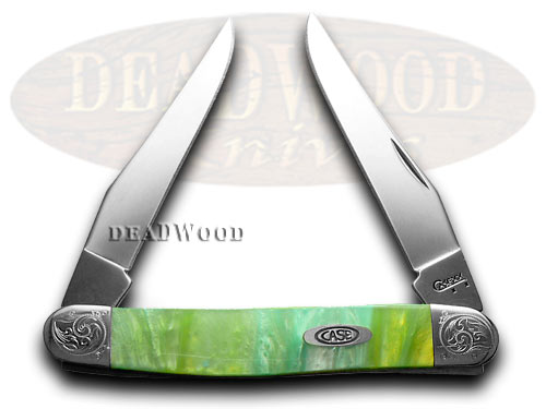 Case XX Engraved Bolster Series Genuine Rainbow Corelon Muskrat Pocket Knives
