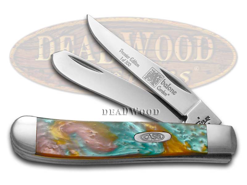 Case XX Abalone Genuine Corelon 1/500 Mini Trapper Pocket Knife