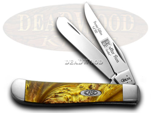 Case XX Butter Rum Genuine Corelon 1/500 Mini Trapper Pocket Knife Knife