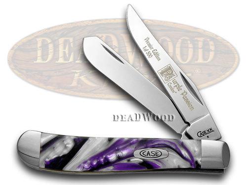 Case XX Purple Passion Genuine Corelon 1/500 Mini Trapper Pocket Knife