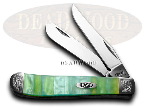 Case XX Engraved Bolster Series Genuine Rainbow Corelon Mini Trapper Pocket Knives
