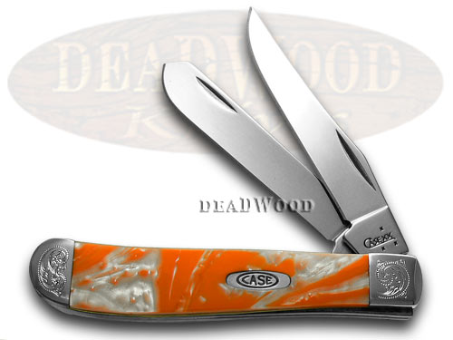 Case XX Engraved Bolster Series Tennessee Orange Mini Trapper Pocket Knives