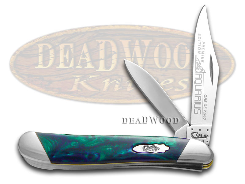 Case xx Slant Series Aquarius Corelon Peanut 1/2500 Stainless Pocket Knife Knives
