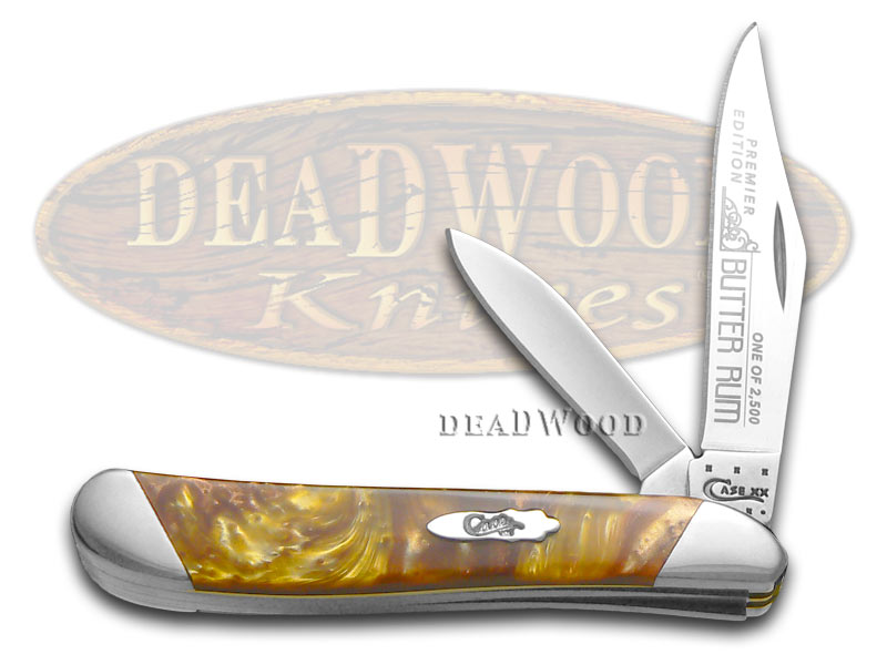Case xx Slant Series Butter Rum Corelon Peanut 1/2500 Stainless Pocket Knife Knives