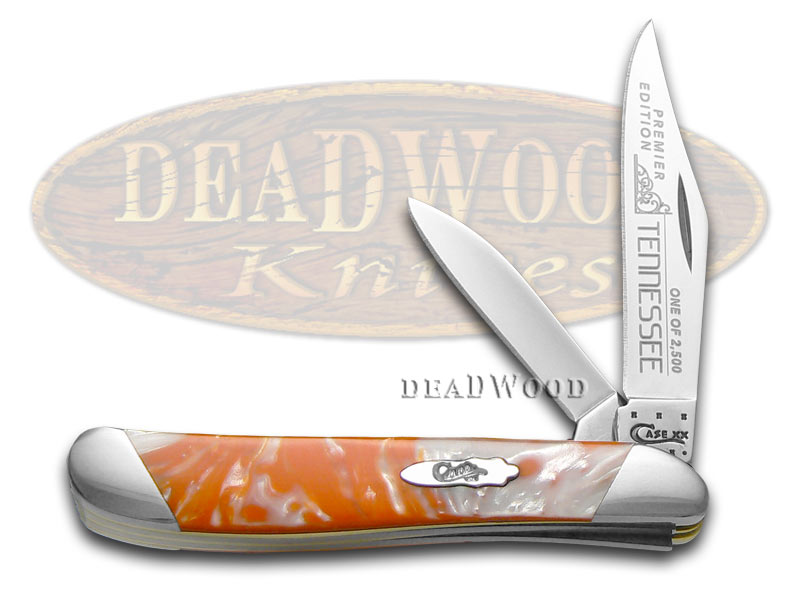 Case xx Slant Series Tennessee Orange Corelon Peanut 1/2500 Stainless Pocket Knife Knives