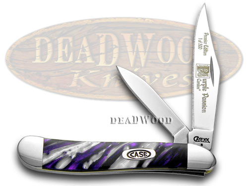 Case xx Purple Passion Genuine Corelon 1/500 Peanut Pocket Knife Knives