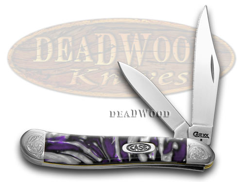 Case XX Engraved Bolster Series Purple Passion Scrolled Peanut Pocket Knives