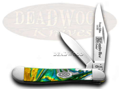 Case xx Genuine Sapphire Glow Corelon 1/500 Peanut Pocket Knife Knives