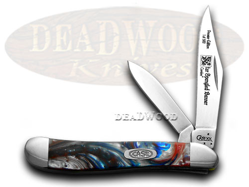 Case xx Star Spangled Genuine Corelon 1/500 Peanut Pocket Knife Knives