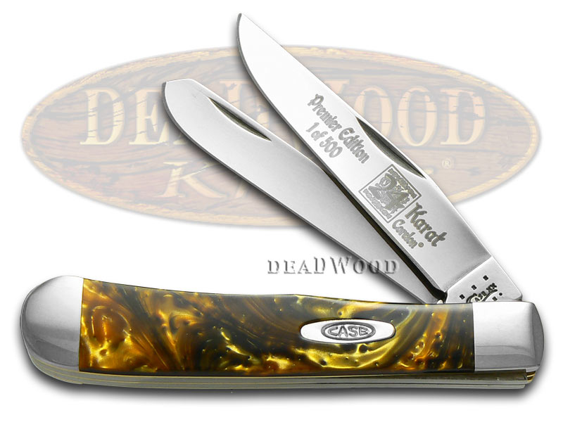 Case XX 24K Gold Genuine Corelon 1/500 Trapper Pocket Knife