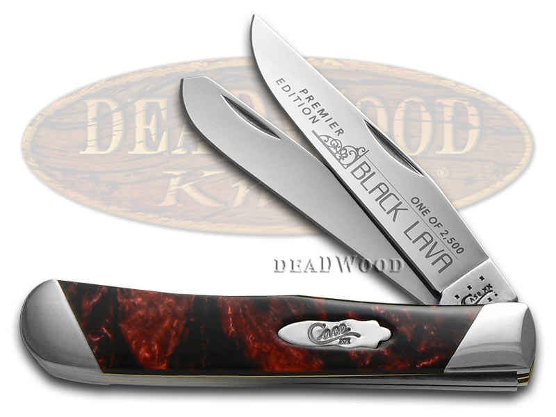 Case XX Slant Series Black Lava Corelon Trapper 1/2500 Stainless Pocket Knife