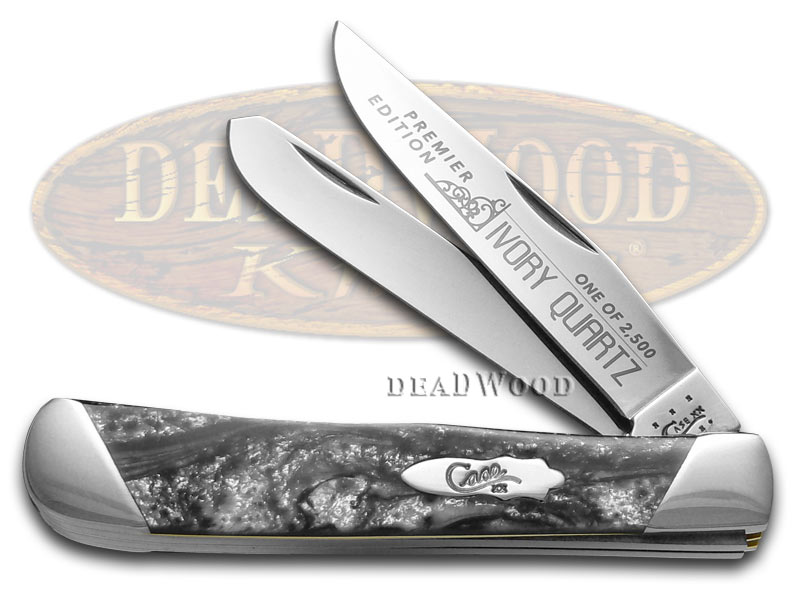 Case XX Slant Series Ivory Quartz Corelon Trapper 1/2500 Stainless Pocket Knife