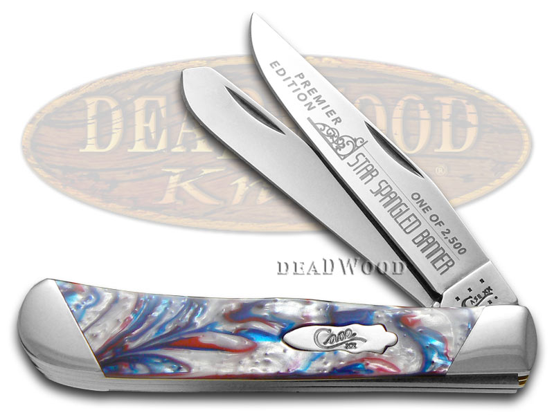 Case XX Slant Series Star Spangled Banner Corelon Trapper 1/2500 Pocket Knife